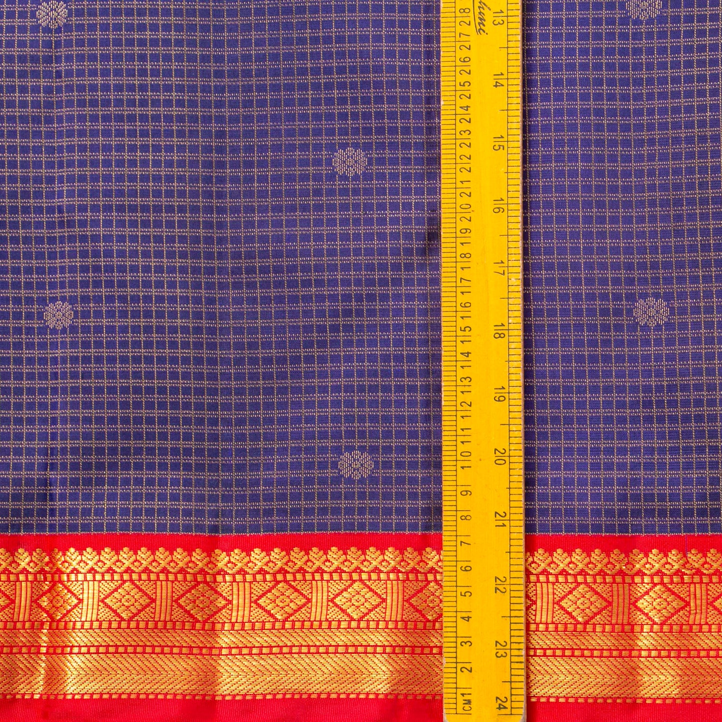 Royal Blue and Red Kanchipuram Silk Saree For Wedding Wear PV MEN 200 - Silk Sari - Panjavarnam PV MEN 200