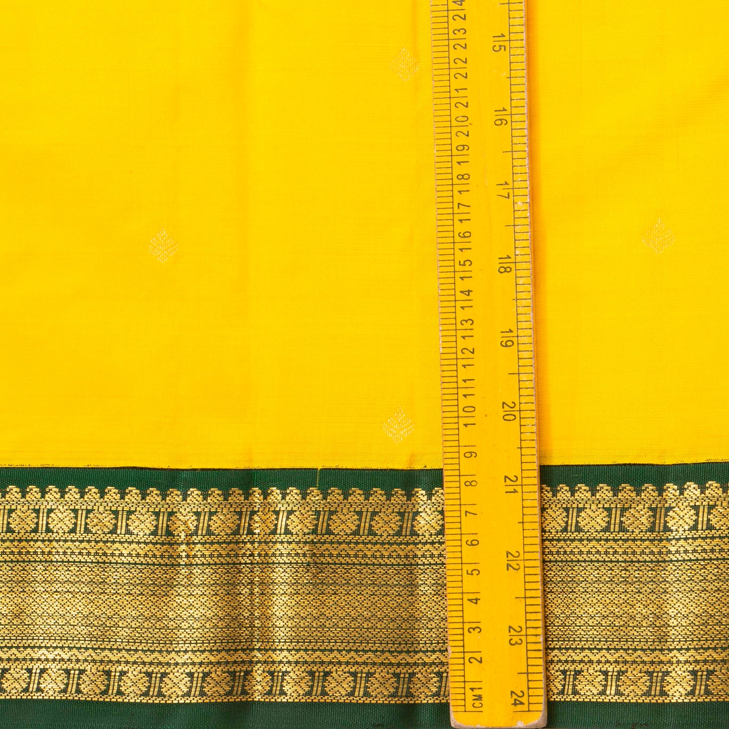 Yellow And Green Kanchipuram Silk Saree For Festive Wear PV MEN 194 - Silk Sari - Panjavarnam PV MEN 194