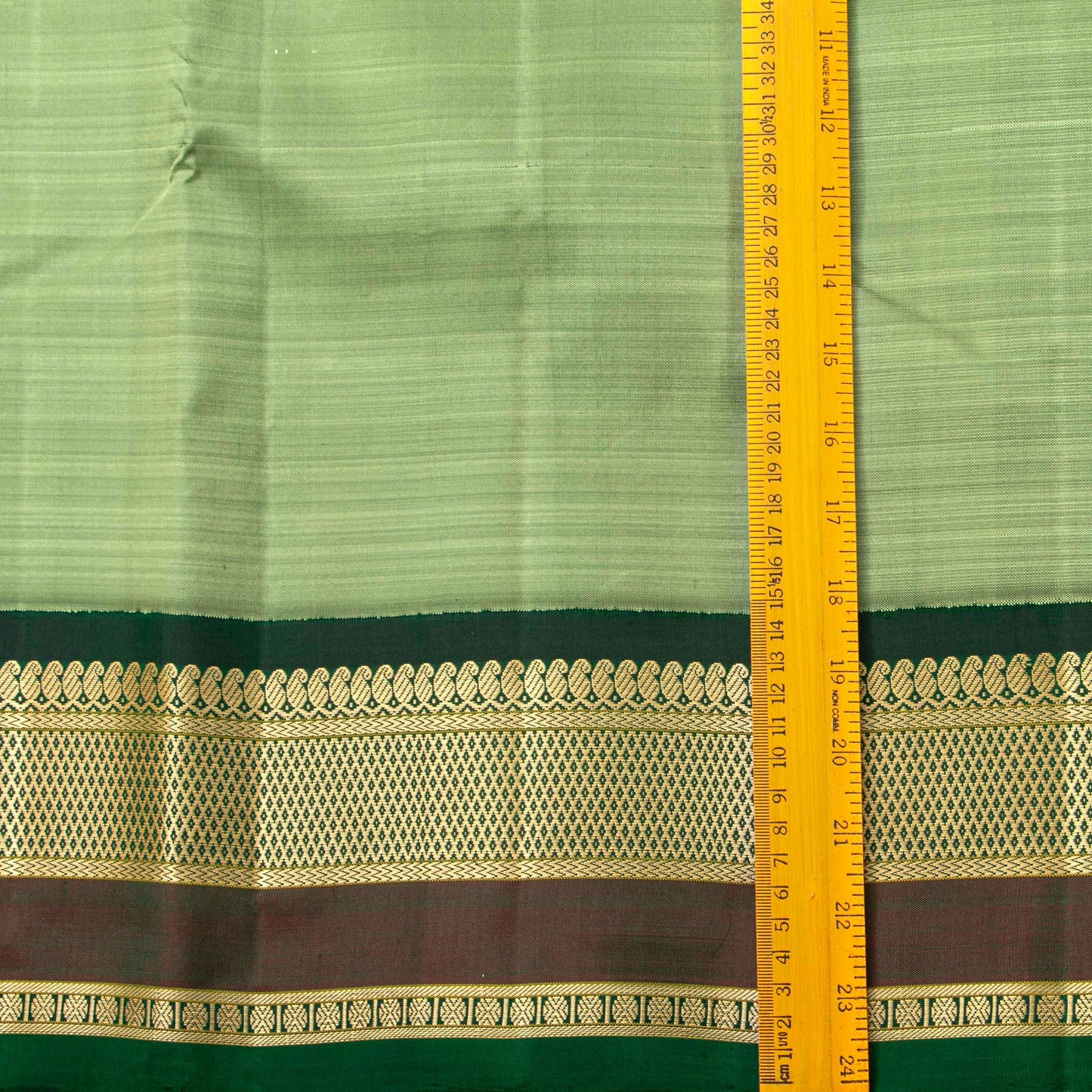 Elaichi Green Retro Revival Kanchipuram Silk Saree Without Zari For Festive Wear PV 2054