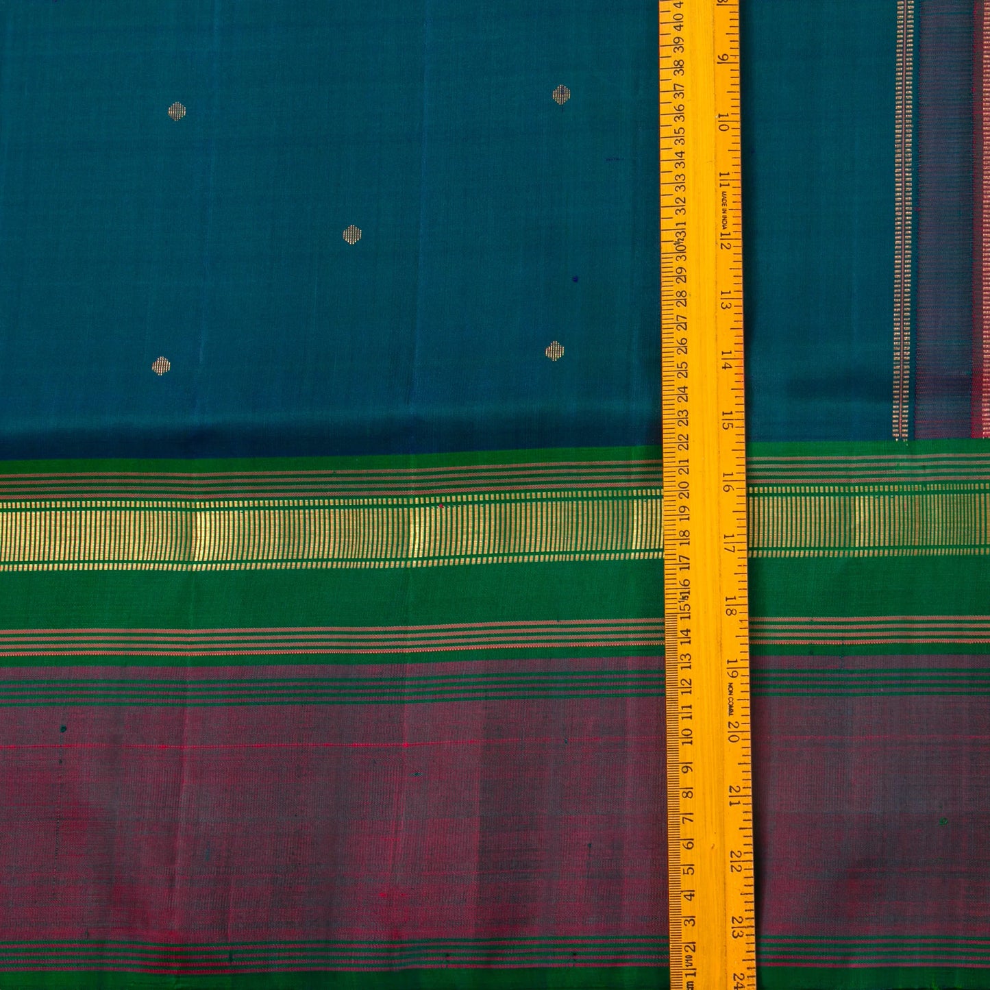 Blue Green Dual Shade Thirubuvanam Silk Saree For Festive Wear PV ABI M 138