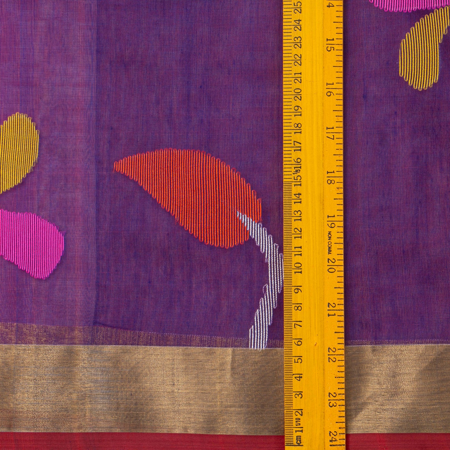 Purple Dhakai Jamdhani Muslin Silk Saree With Tissue Zari For Office Wear PV MJ 90