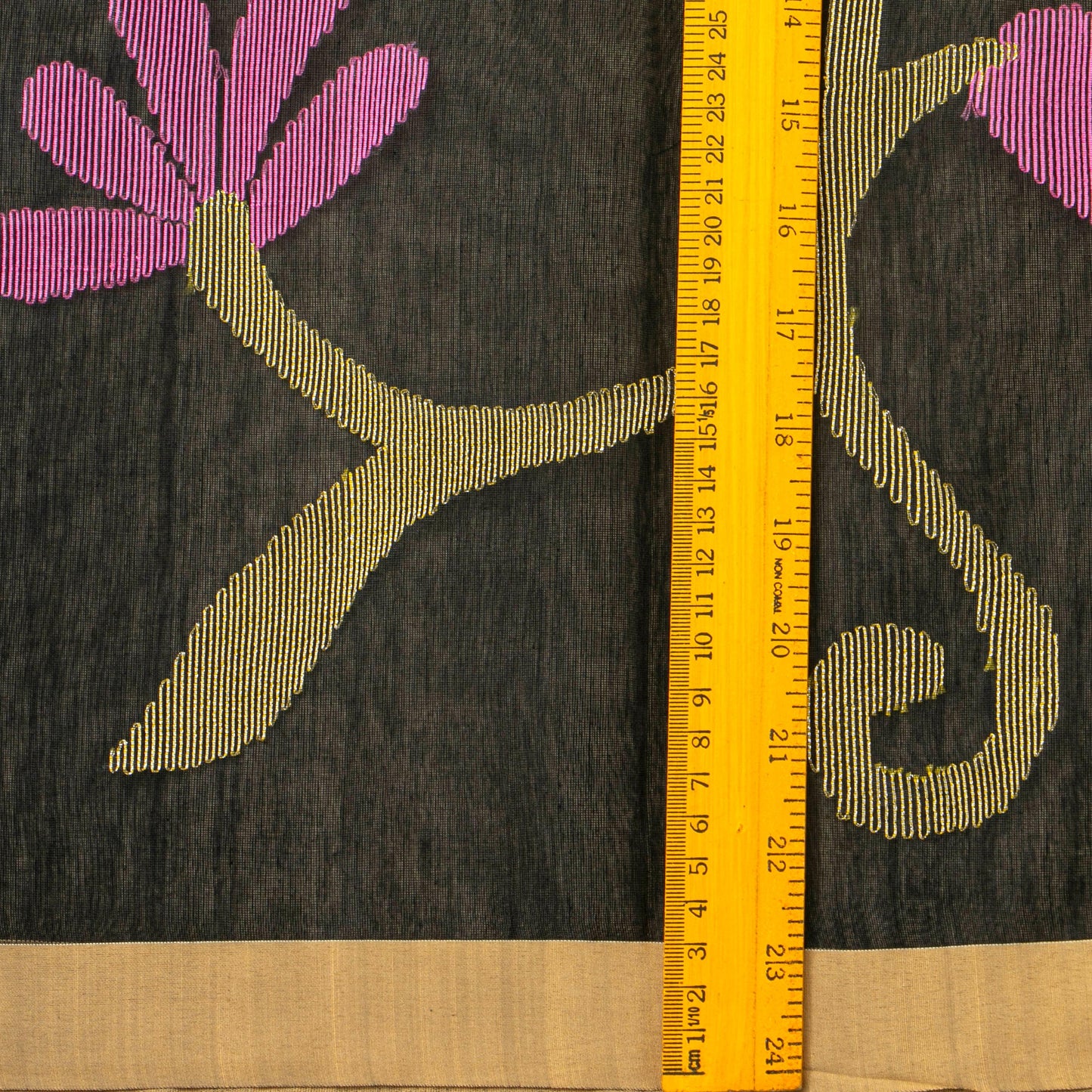 Black Dhakai Jamdhani Muslin Silk Saree With Tissue Zari For Office Wear PV MJ 94