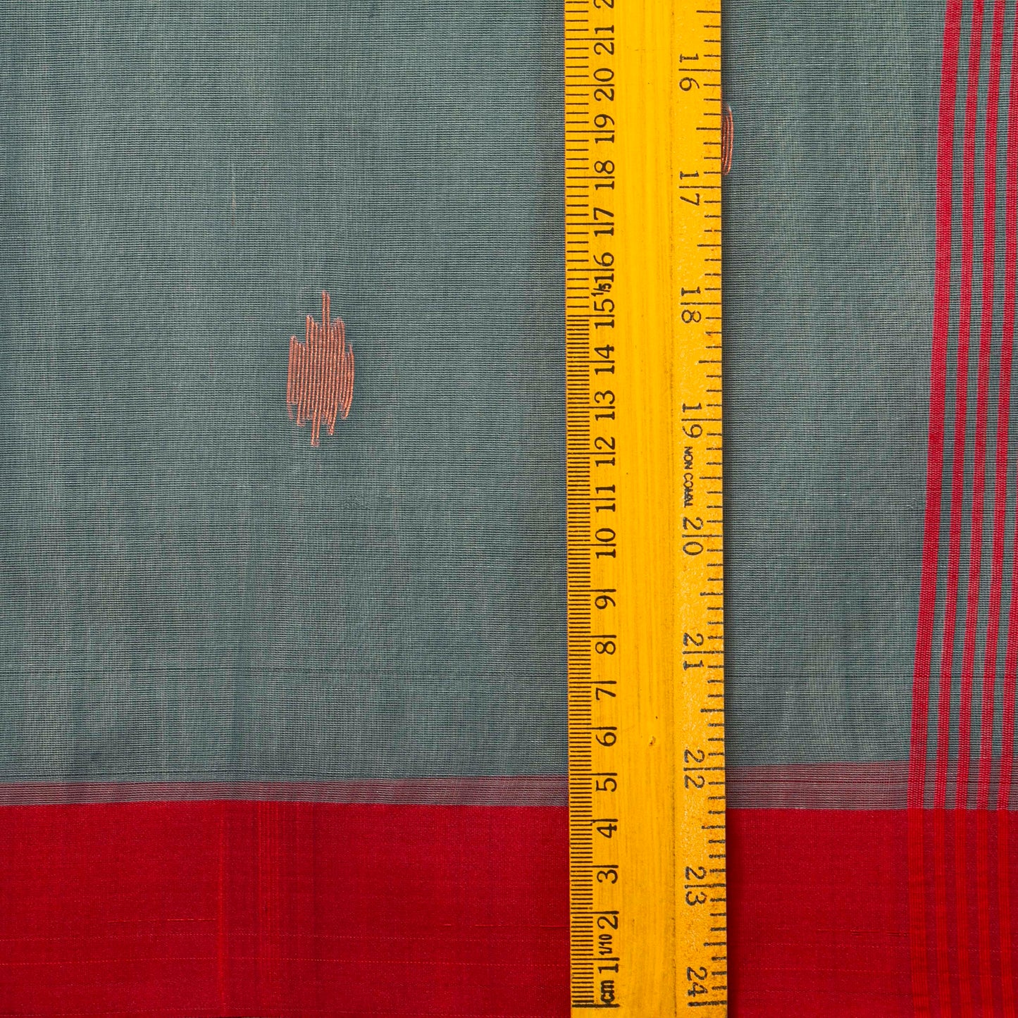 Grey And Red Dhakai Jamdhani Muslin Silk Saree With Tissue Zari For Festive Wear PV MJ 93