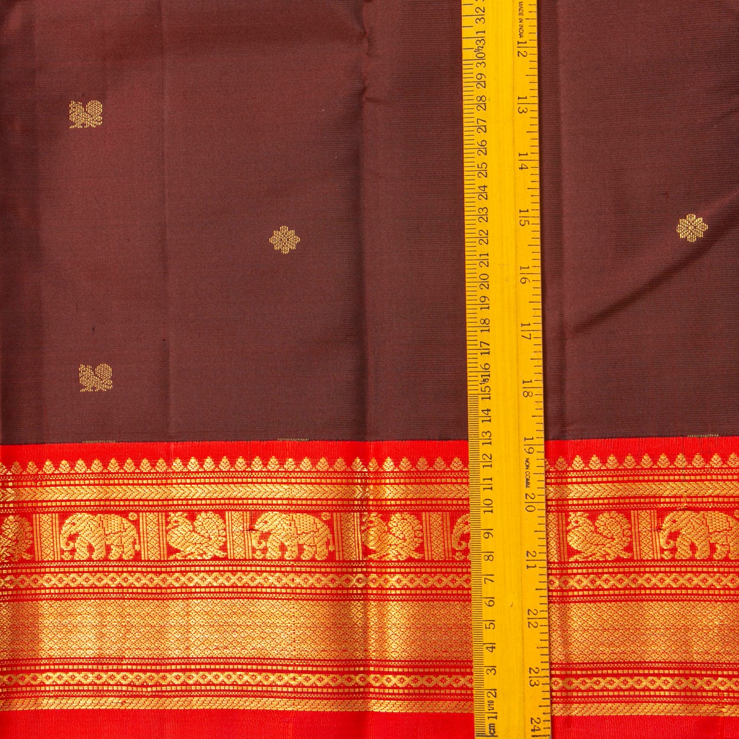 Maroon And Red Kanchipuram Silk Saree For Wedding Wear PV MEN 178