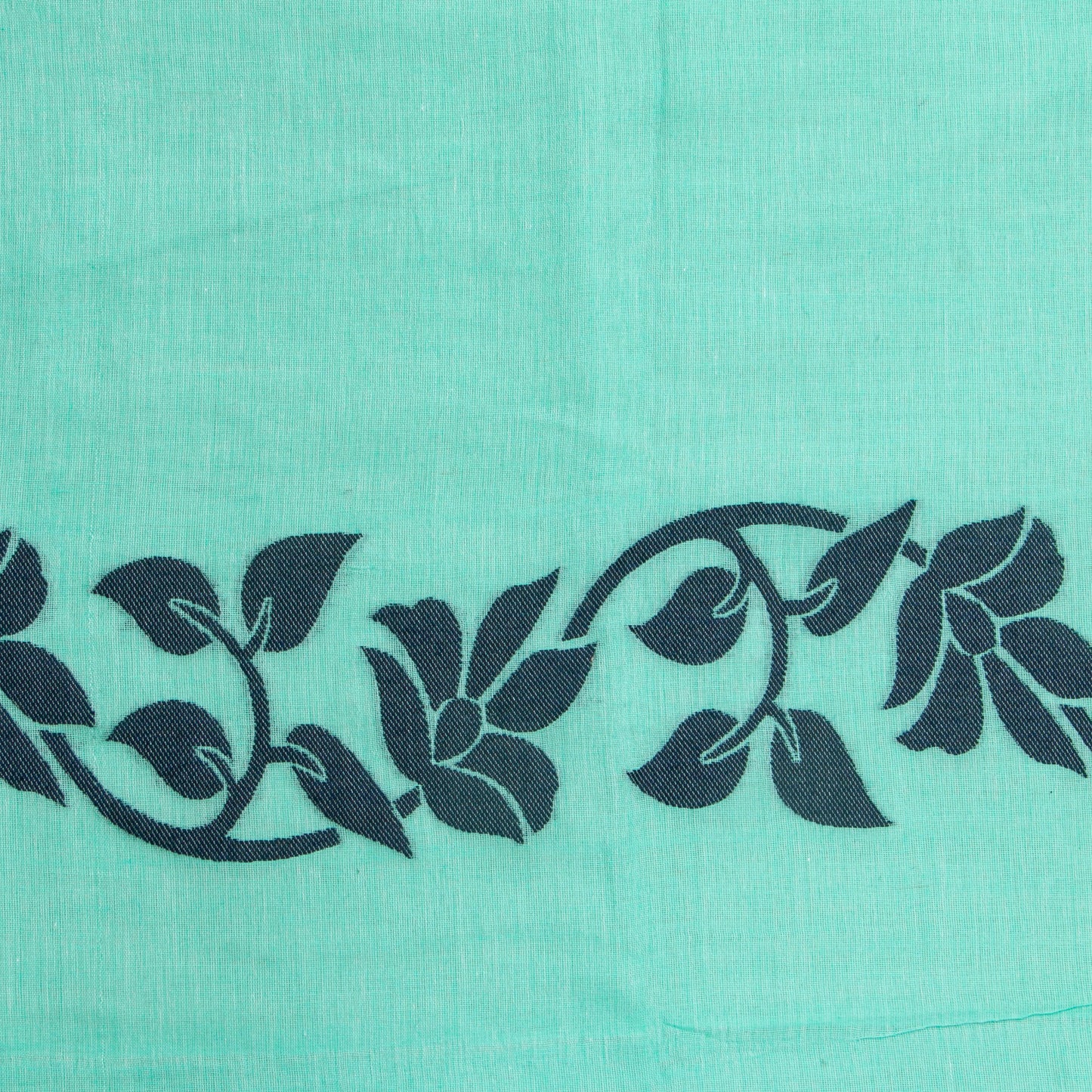 Turquoise Blue Dhakai Jamdhani Mulmul Silk Saree For Office Wear PV MJ 75
