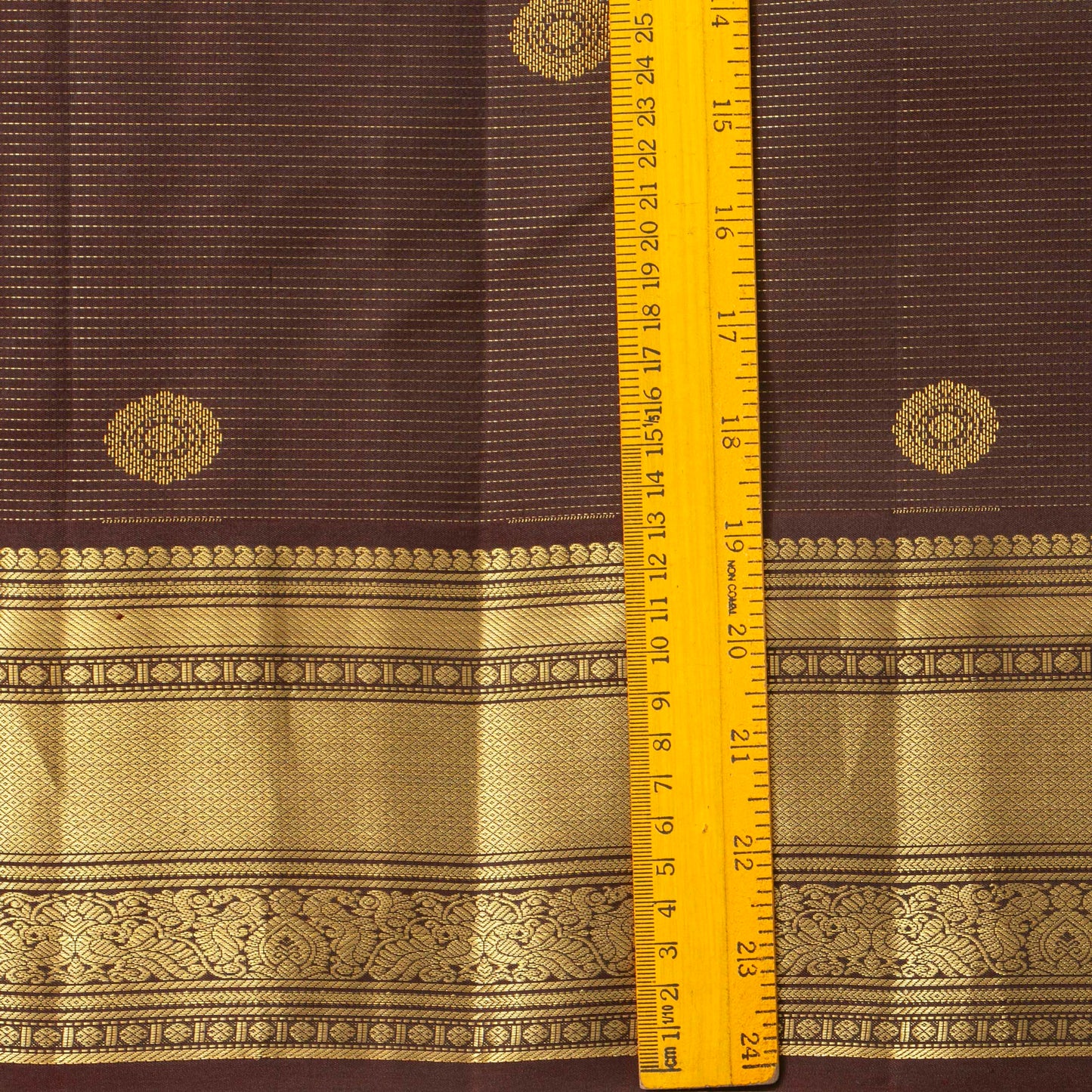 Brown Vaira Oosi Kanchipuram Silk Saree Retro Revival Design For Wedding Wear PV MEN 181