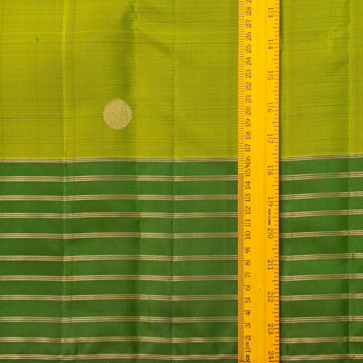 Lime Green And Avocado Kanchipuram Silk Saree For Festive Wear PV MEN 251
