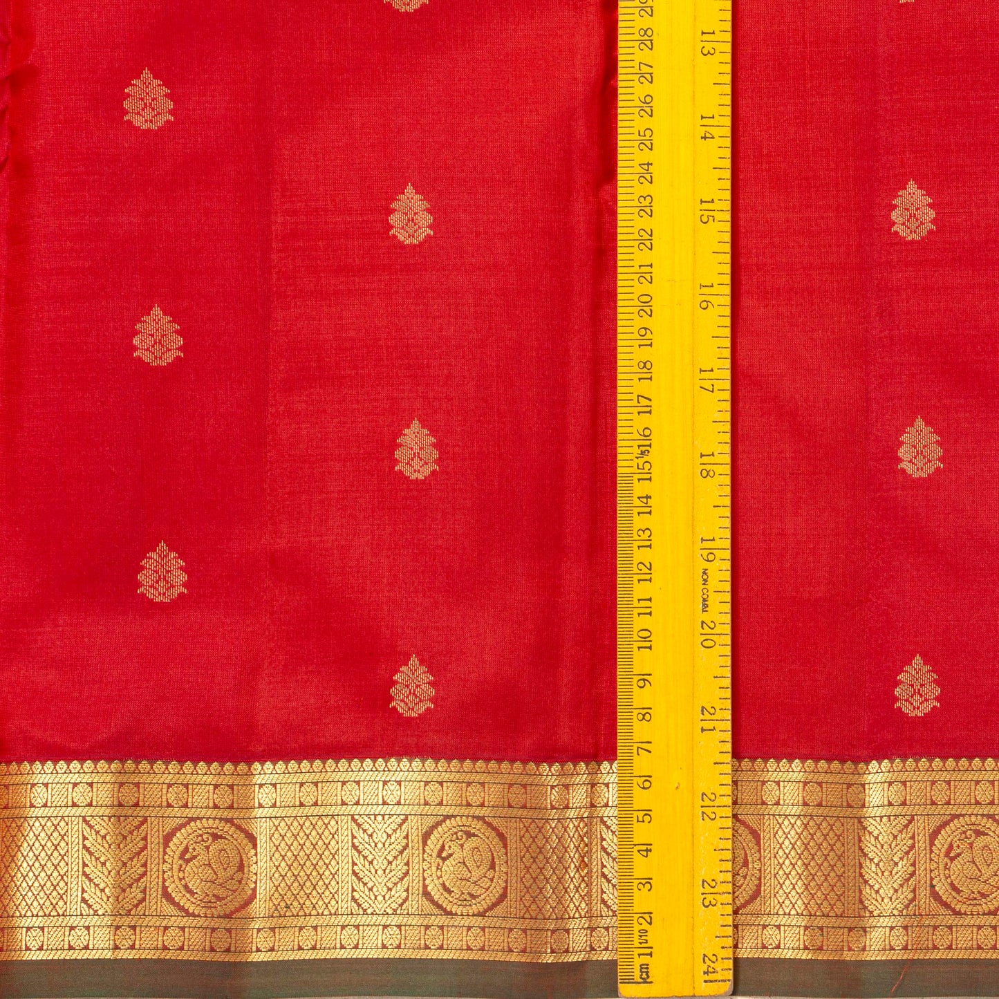 Red Handwoven Kanchipuram Silk Saree Retro Revival Design For Wedding Wear PV MEN 158