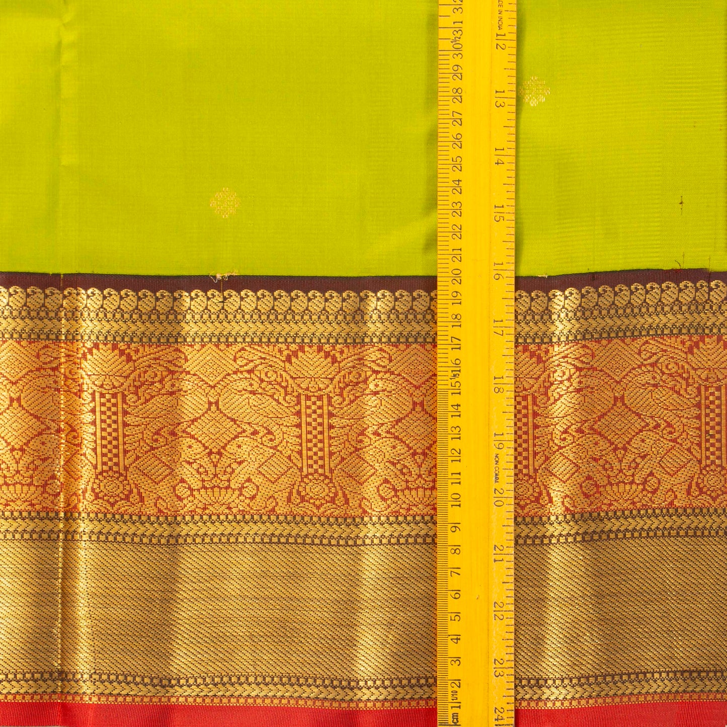 Parrot Green And Brown Kanchipuram Silk Saree Retro Revival Design For Wedding Wear PV MEN 176