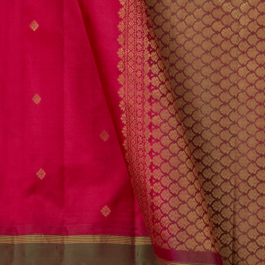 Pink And Green Kanchipuram Silk Saree Light Weight For Festive Wear PV MEN 171