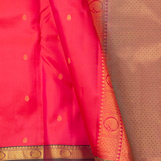 Pink Kanchipuram Silk Saree Light Weight For Festive Wear PV MEN 146