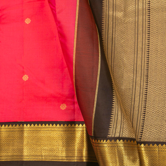 Pink And Brown Kanchipuram Silk Saree For Festive Wear PV MEN 192