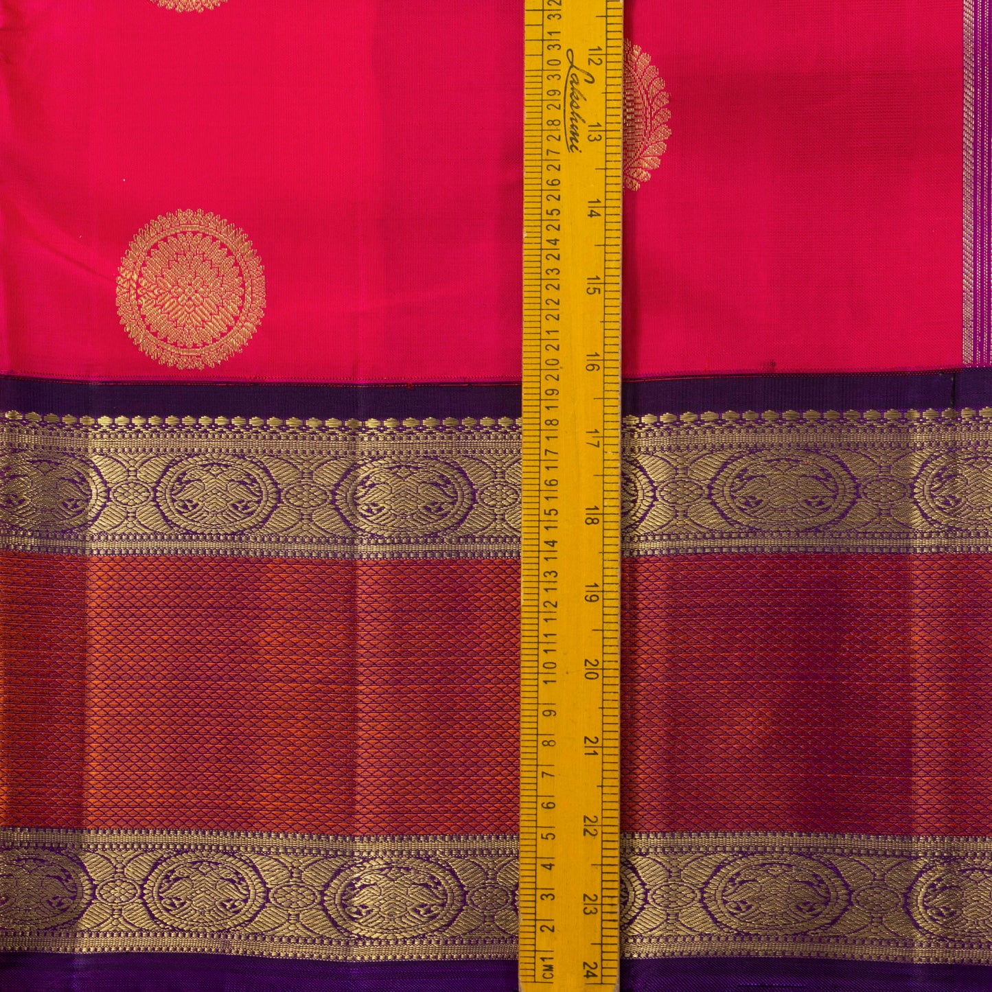 Pink And Purple Kanchipuram Silk Saree WIth Korvai Rettai Pettu Border For Wedding Wear PV NYC 1646