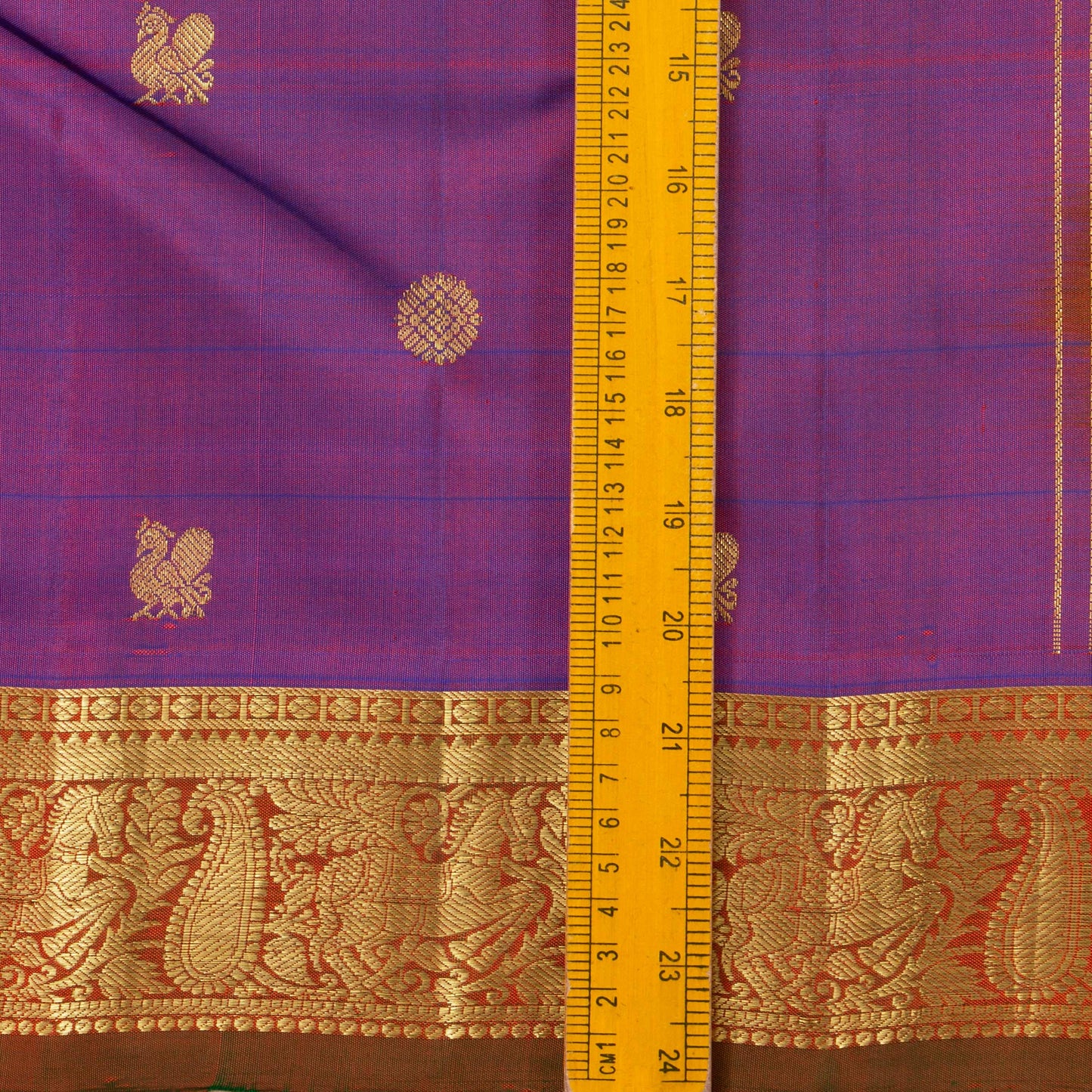 Purple And Brown Dual Shade Kanchipuram Silk Saree For Wedding Wear PV NYC 1610