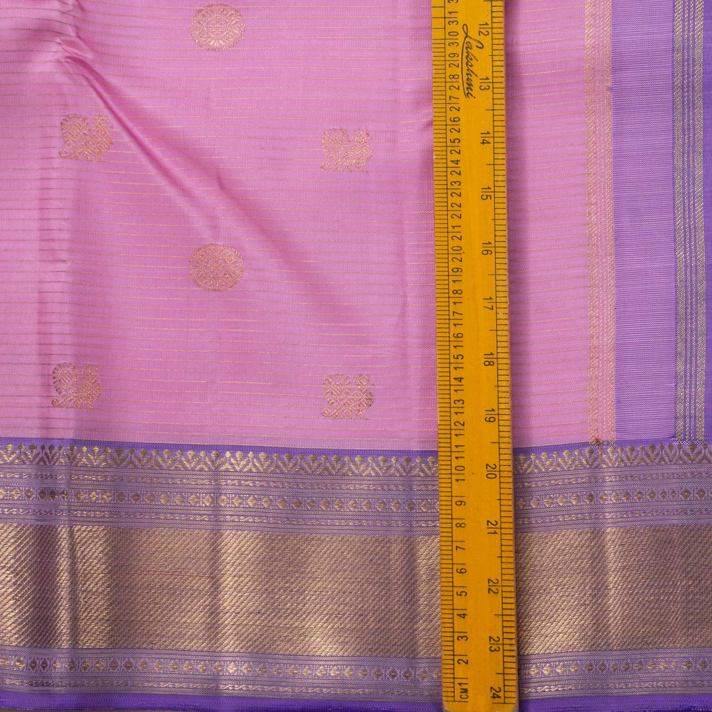 Lotus Pink And Lavender Kanchipuram Silk Saree With Zari Stripes For Wedding Wear PV NYC1677