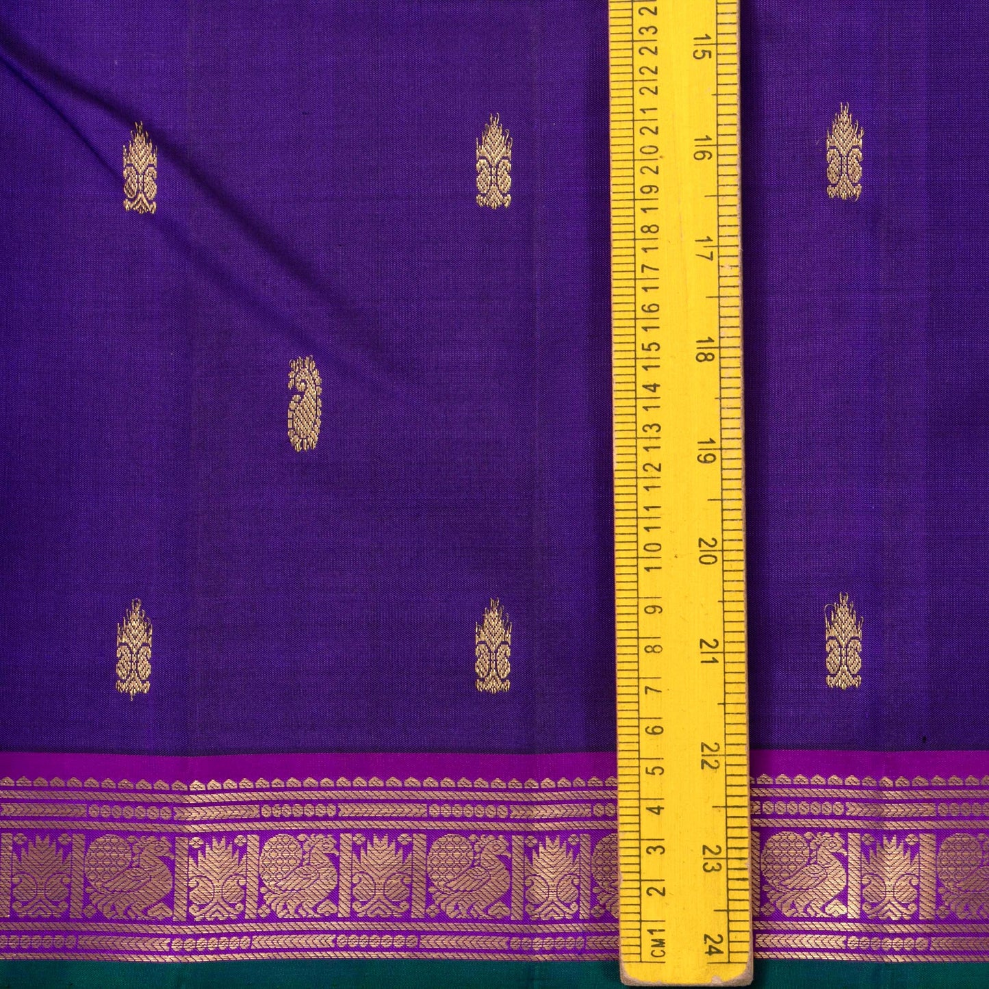 Dark Blue And Magenta Dual Shade Kanchipuram Silk Saree For Festive Wear PV NYC 1735