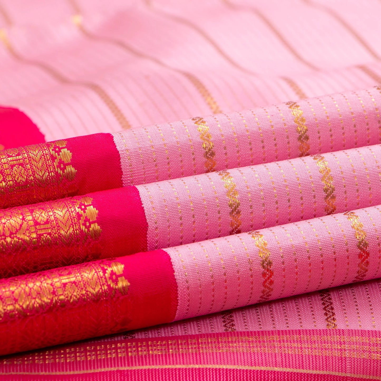 Pink Kanchipuram Silk Saree For Wedding Wear PV NYC 1615