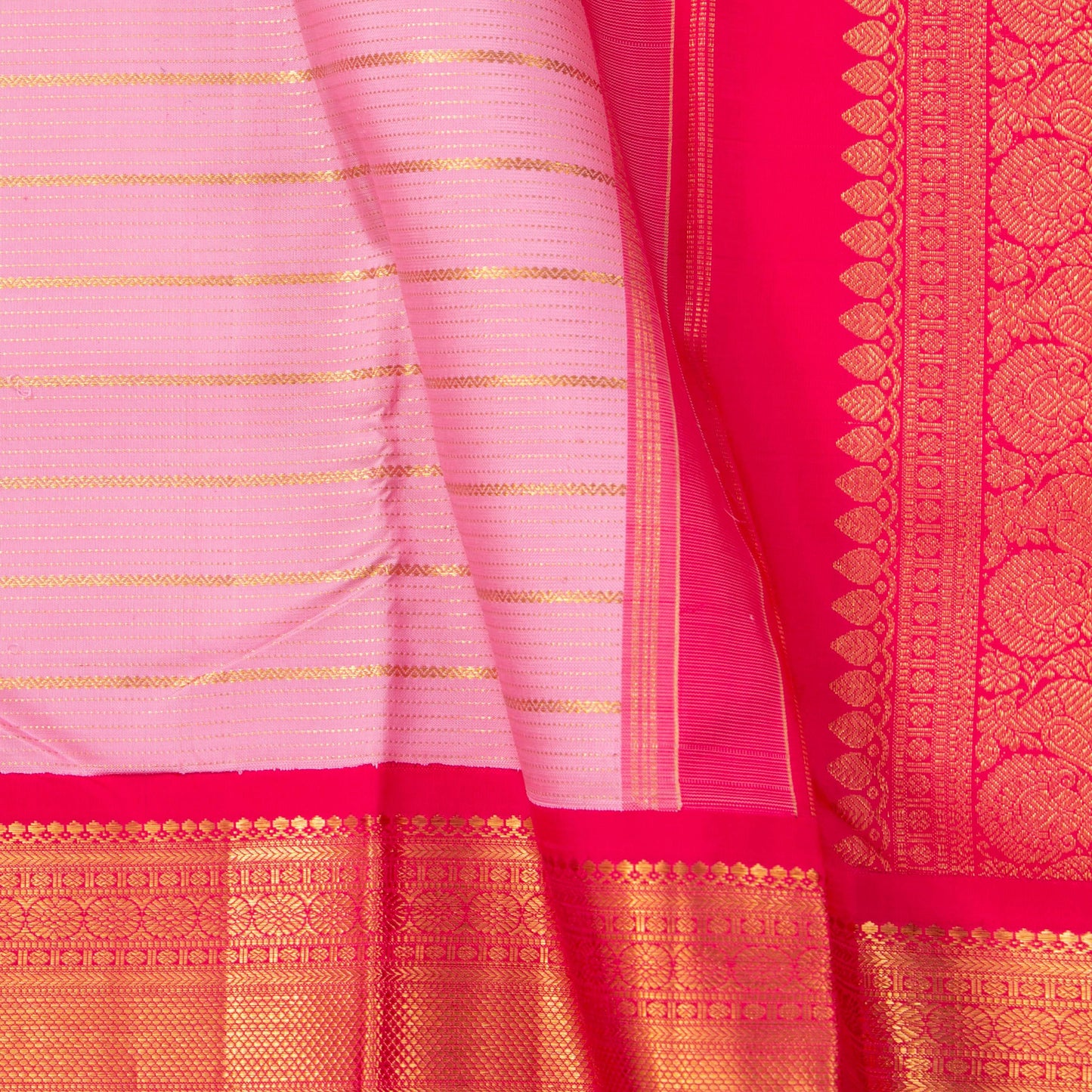 Pink Kanchipuram Silk Saree For Wedding Wear PV NYC 1615