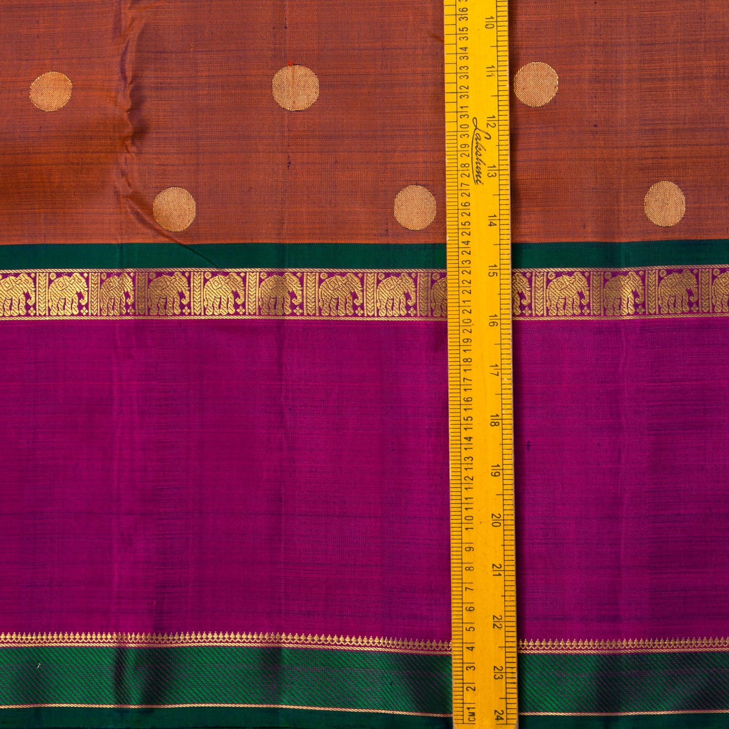 Rust And Magenta Kanchipuram Silk Saree For Festive Wear PV NYC 1648