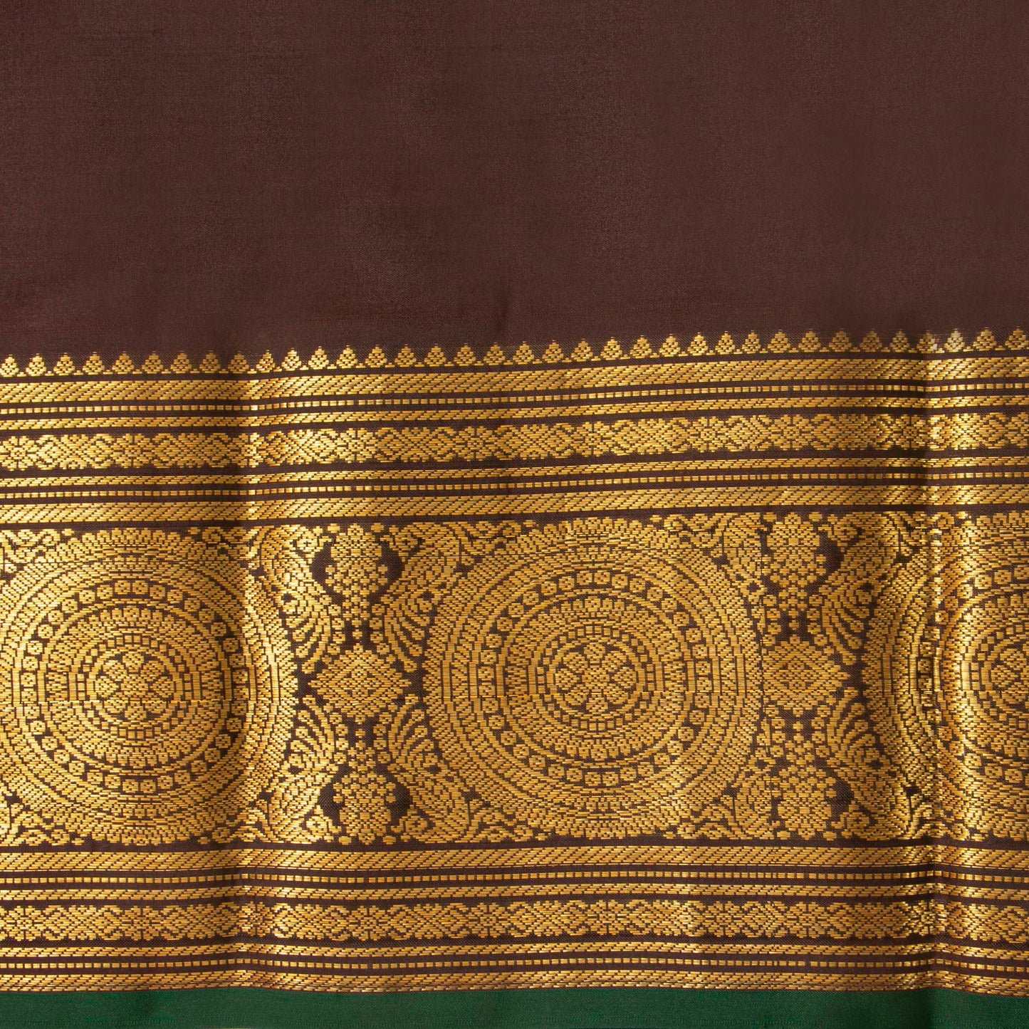 Yellow And Brown Kanchipuram Silk Saree For Festive Wear PV MEN 168