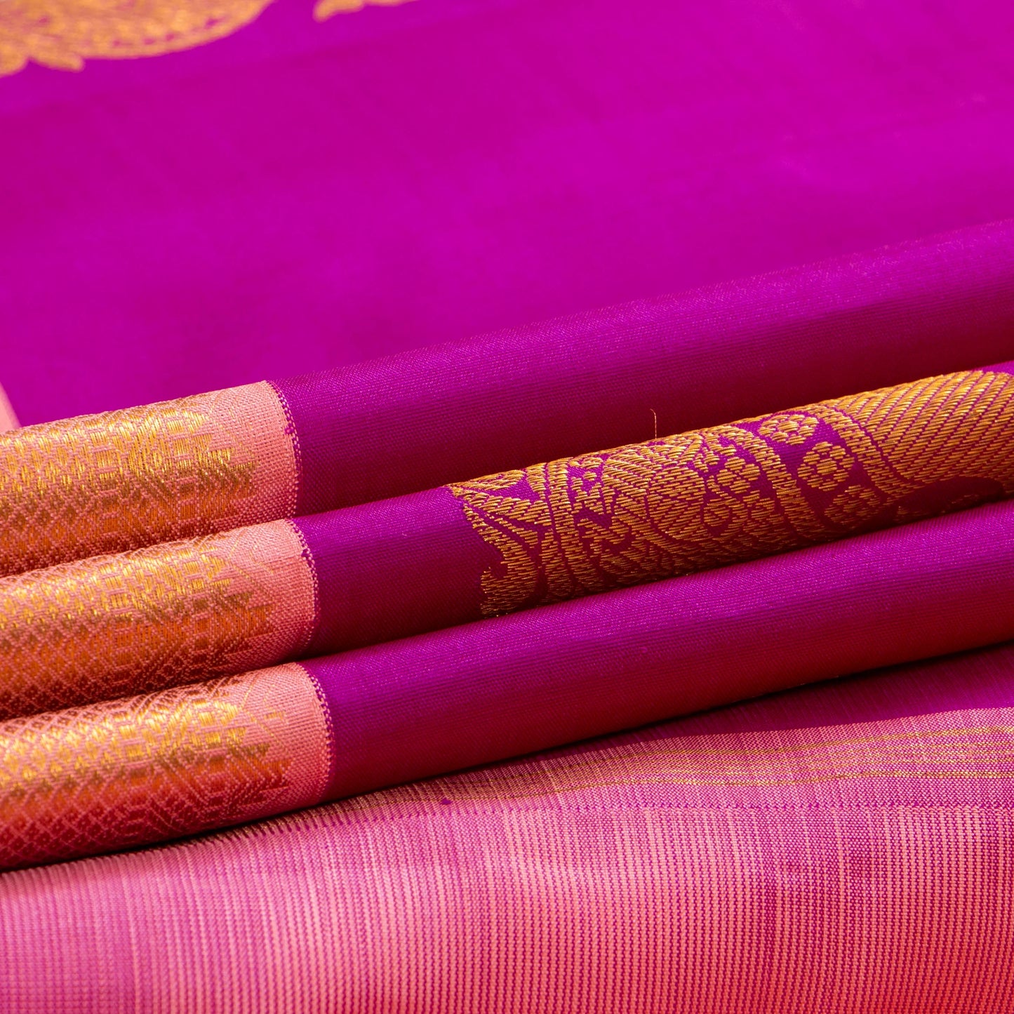 Magenta And Pink Kanchipuram Silk Saree For Wedding Wear PV NYC 1659