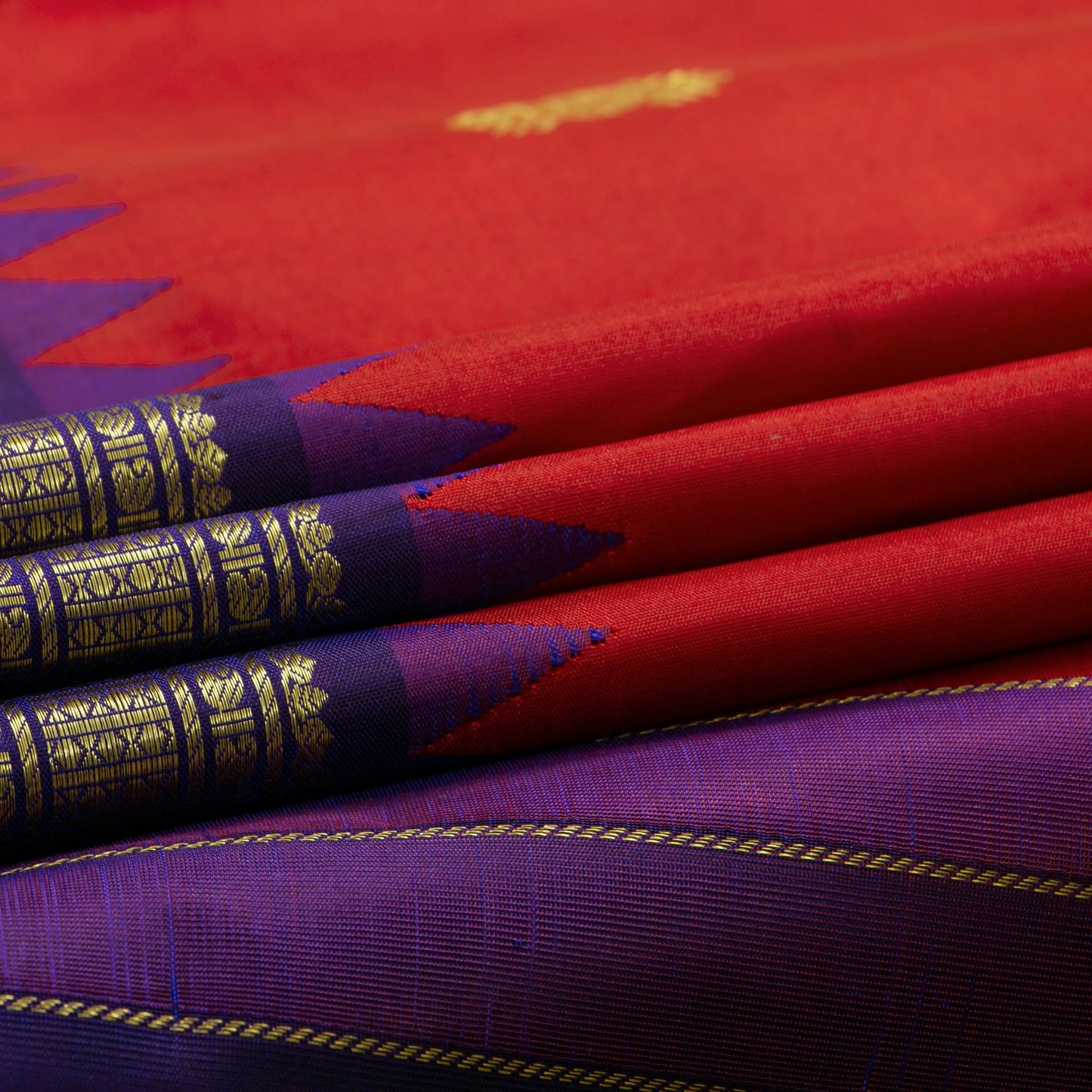 Maroon And Blue Kanchipuram Silk Saree For Festive Wear PV NYC 1641