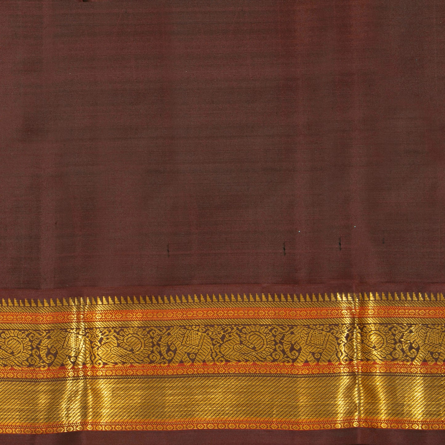Turquoise Blue And Brown Kanchipuram Silk Saree For Festive Wear PV MEN 185 - Silk Sari - Panjavarnam PV MEN 185