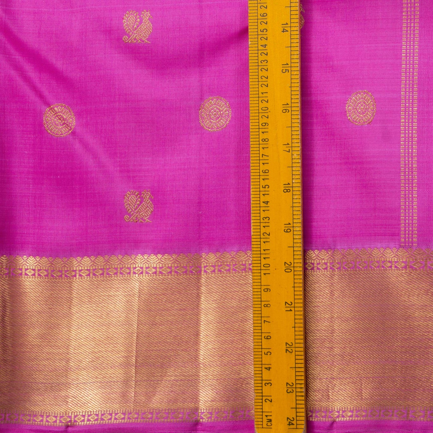 Pink Kanchipuram Silk Saree With Chakram And Annam Motifs For Wedding Wear PV NYC 1671