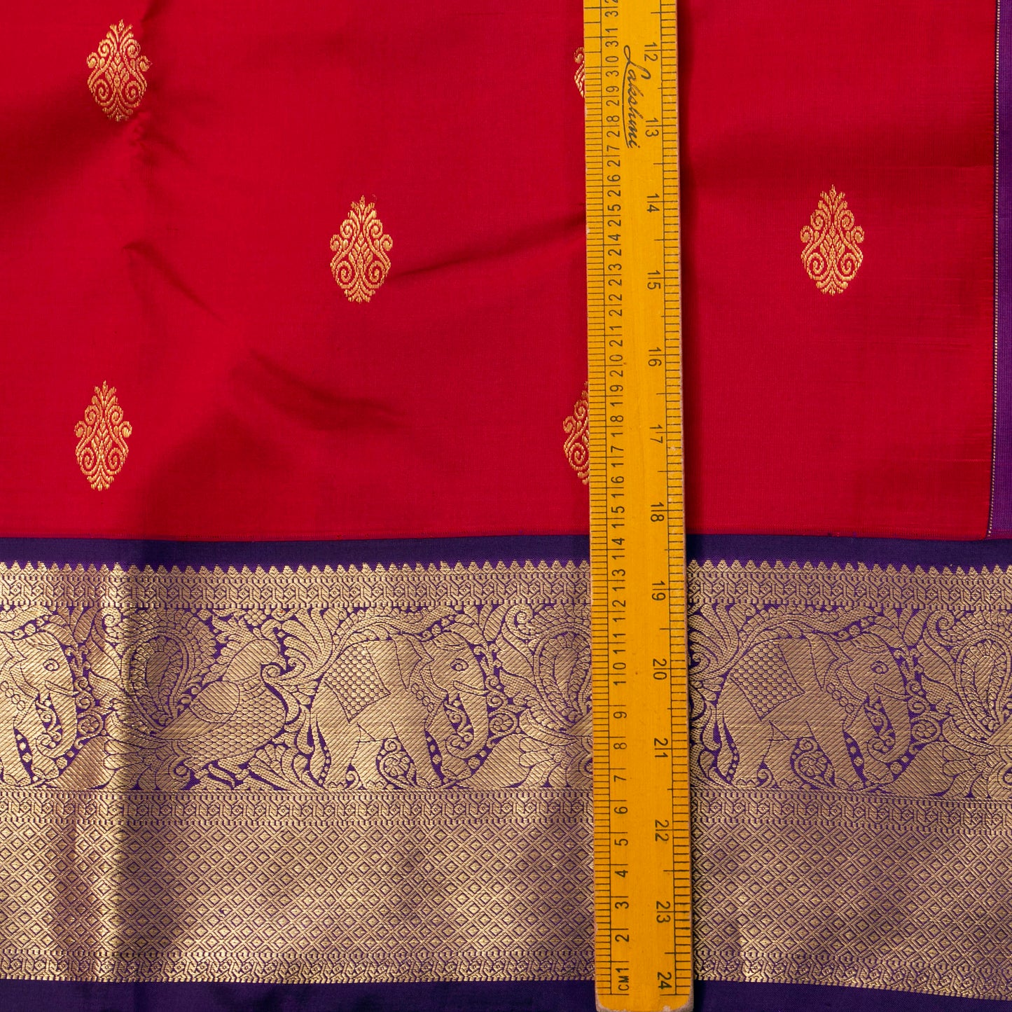 Red And Violet Kanchipuram Silk Saree For Wedding Wear PV NYC 1592
