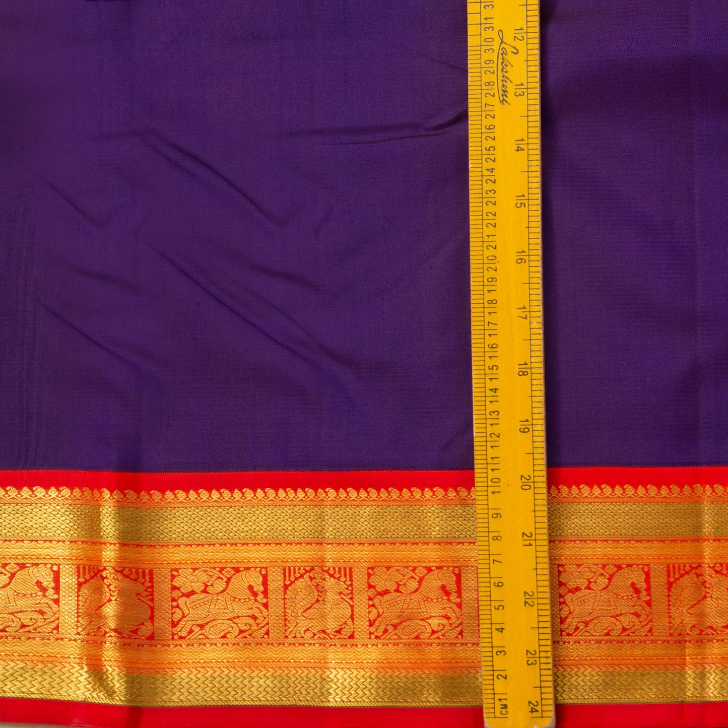 MS Blue And Red Kanchipuram Silk Saree For Wedding Wear PV NYC 1723