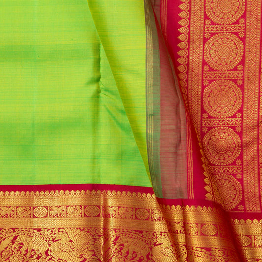 Green And Red Kanchipuram Silk Saree For Festive Wear PV NYC 1731 - Silk Sari - Panjavarnam PV NYC 1731