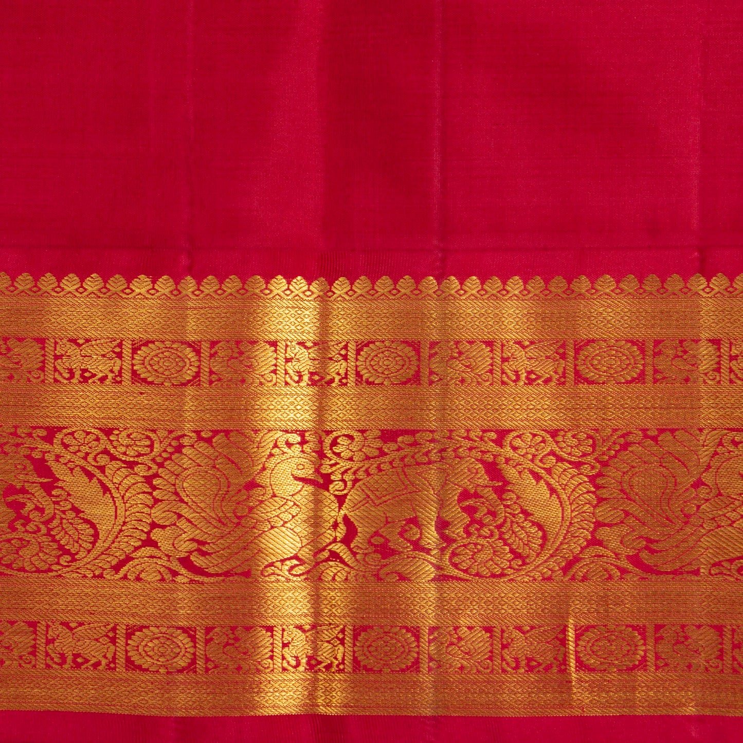 Green And Red Kanchipuram Silk Saree For Festive Wear PV NYC 1731