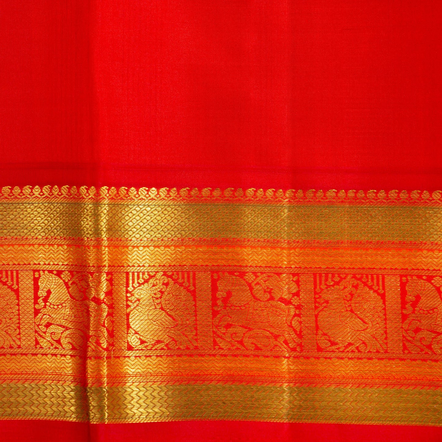 MS Blue And Red Kanchipuram Silk Saree For Wedding Wear PV NYC 1723
