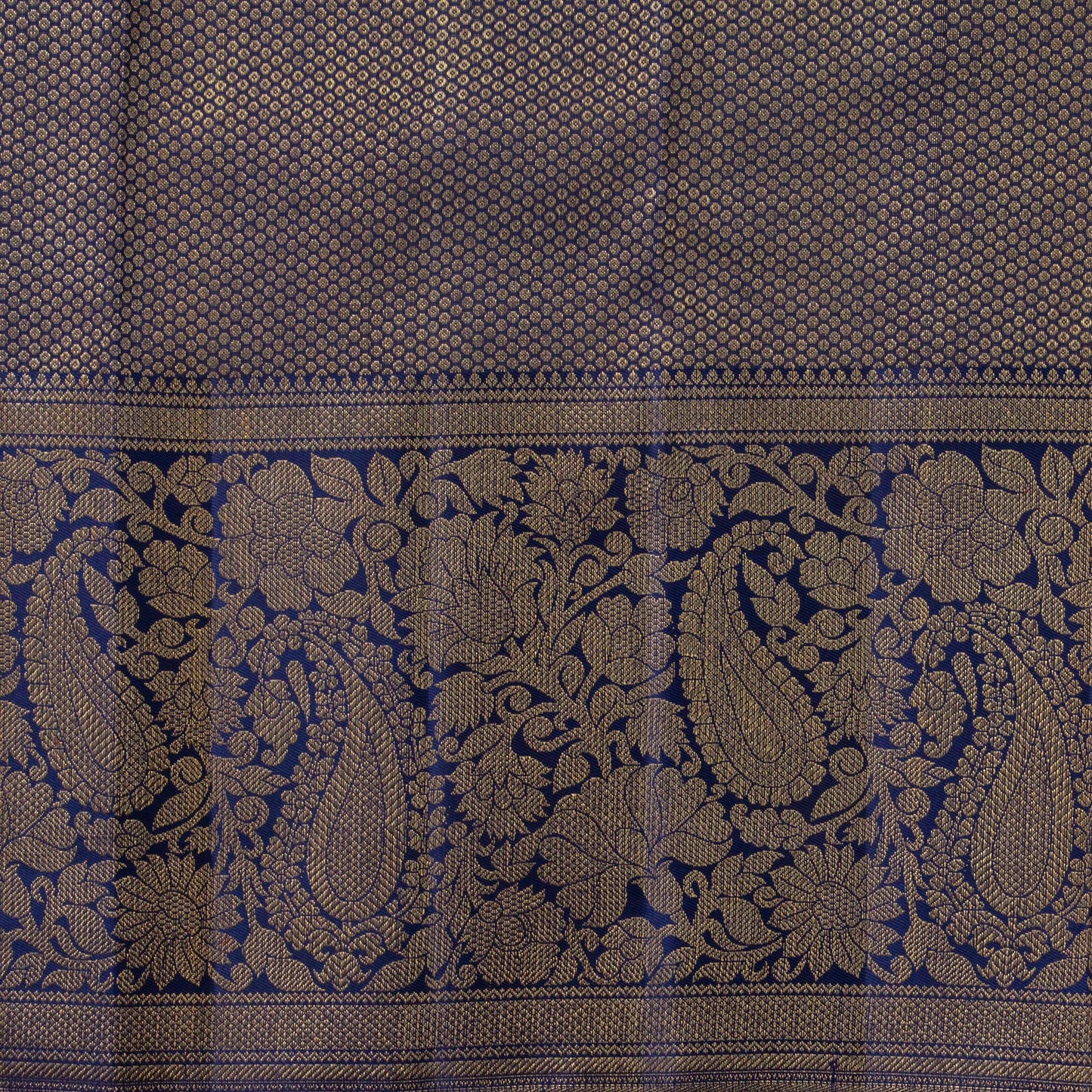 Pink And Dark Blue Kanchipuram Silk Saree With Korvai Contrast Border For Bridal Wear PV NYC 1594
