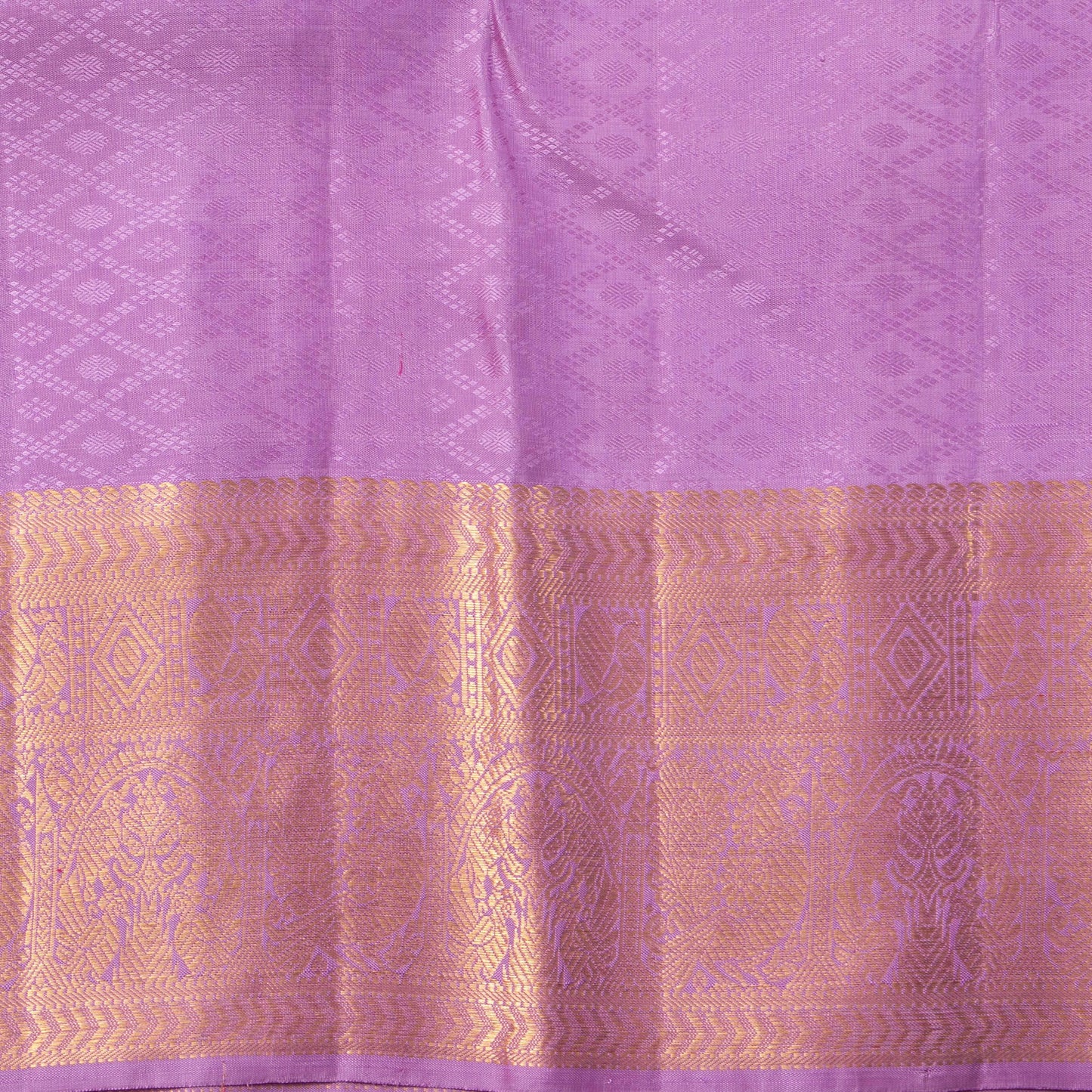 Peach And Lavender Kanchipuram Silk Saree With Silver Zari For Wedding Wear PV NYC 1582