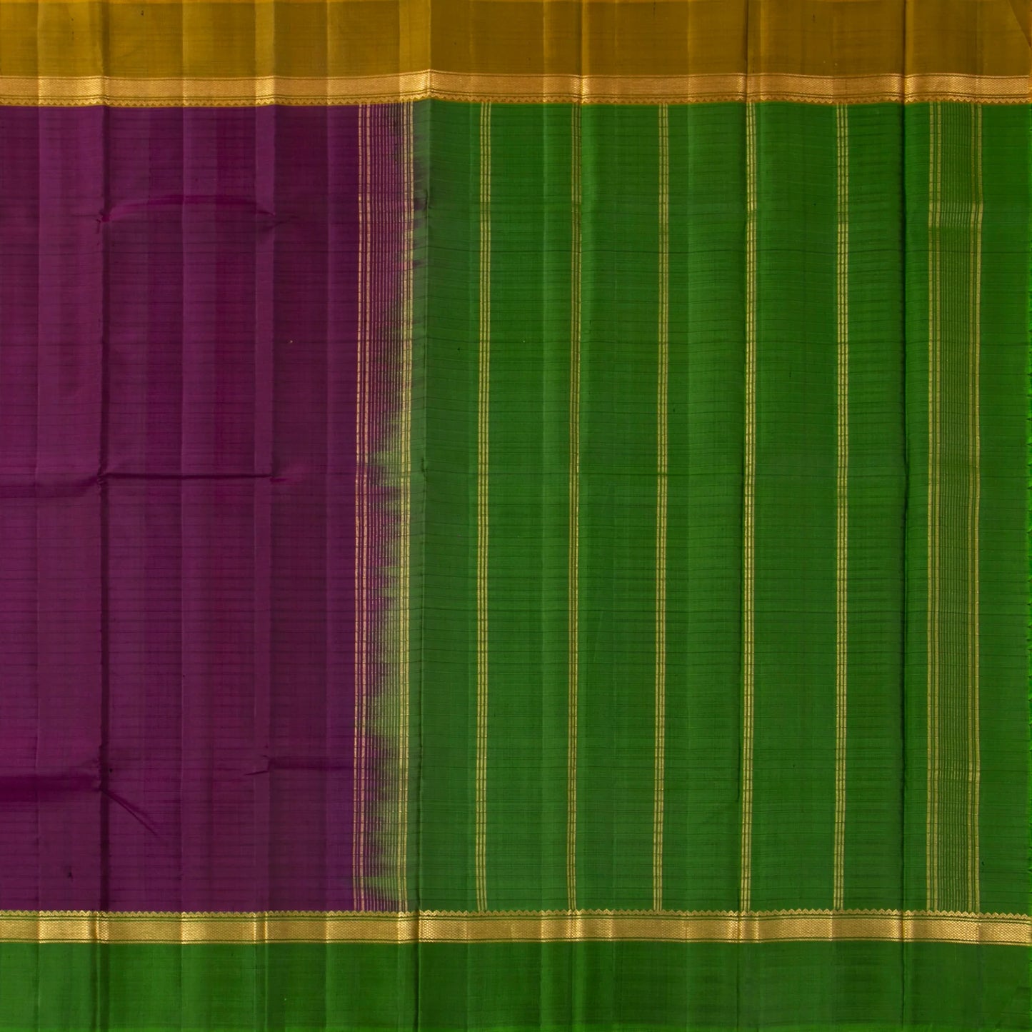 Purple Kanchipuram Silk Saree Light Weight With Ganga Jamuna Border For Festive Wear PV NYC 1722