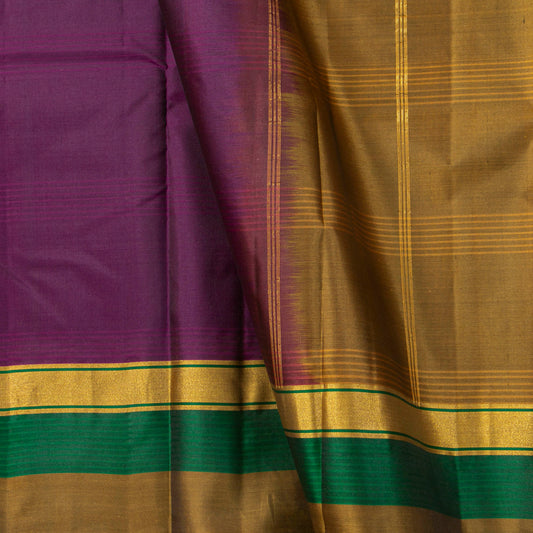 Purple Kanchipuram Silk Saree Light Weight For Festive Wear PV MEN 105