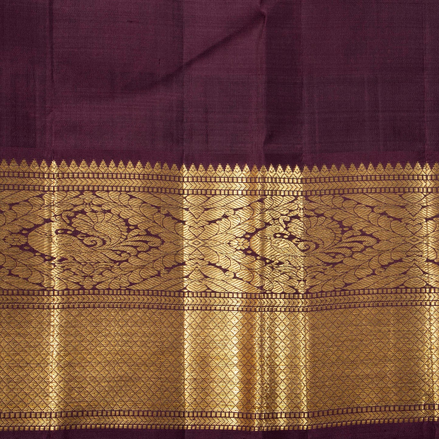 Lavender And Brown Kanchipuram Silk Saree With Temple Korvai Border For Wedding Wear PV NYC 1668