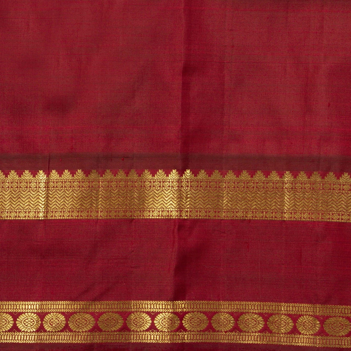 Off White And Maroon Kanchipuram Silk Saree For Wedding Wear PV NYC 1682