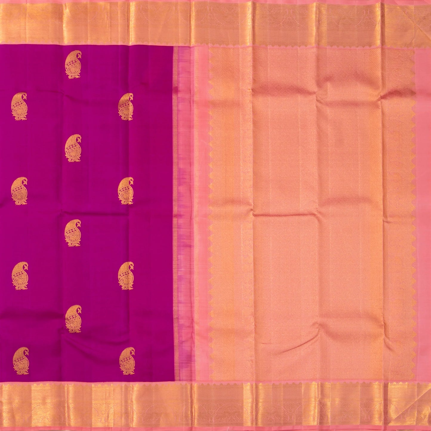 Magenta And Pink Kanchipuram Silk Saree For Wedding Wear PV NYC 1659