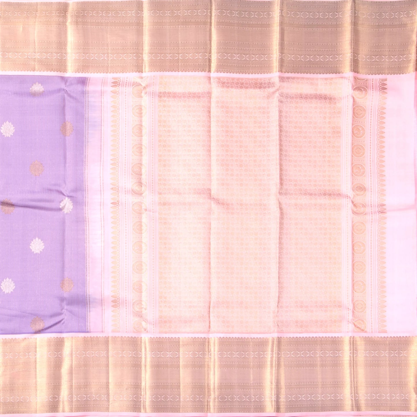 Lavender And Pink Kanchipuram Silk Saree For Wedding Wear PV NYC 1680