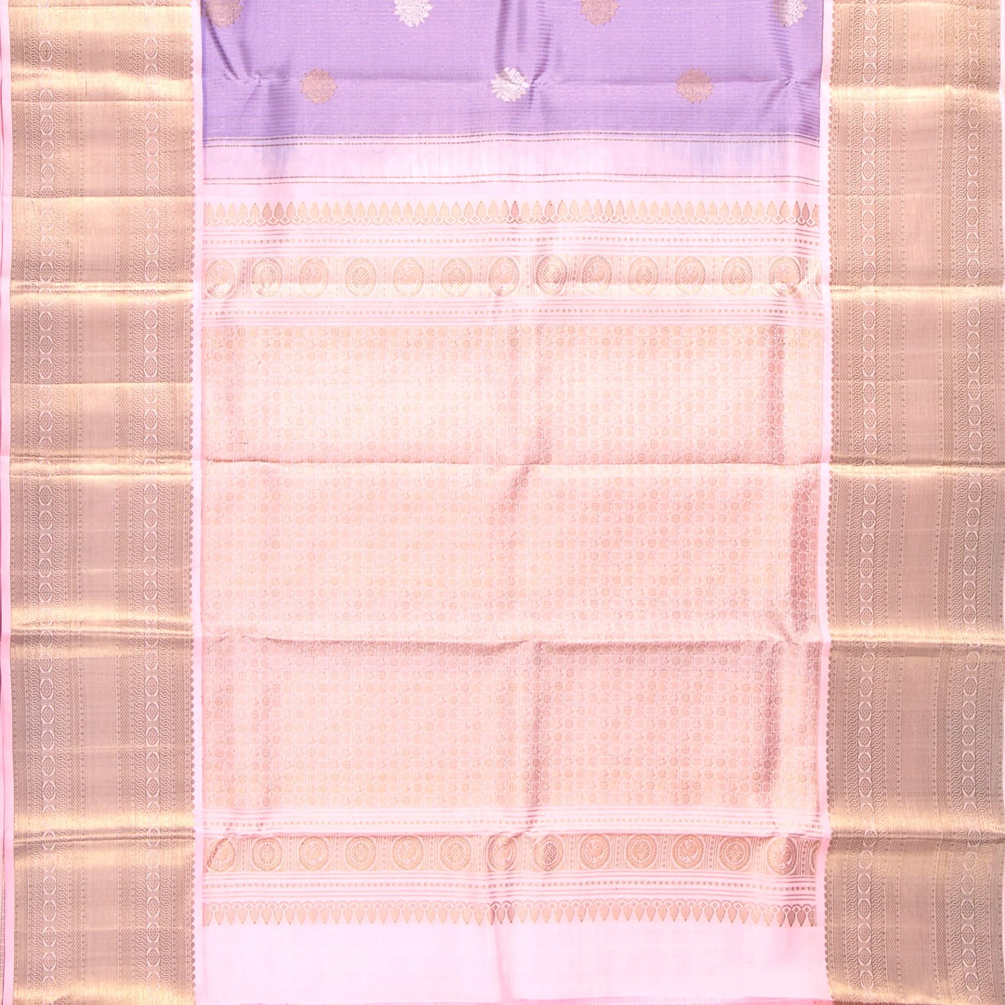 Lavender And Pink Kanchipuram Silk Saree For Wedding Wear PV NYC 1680