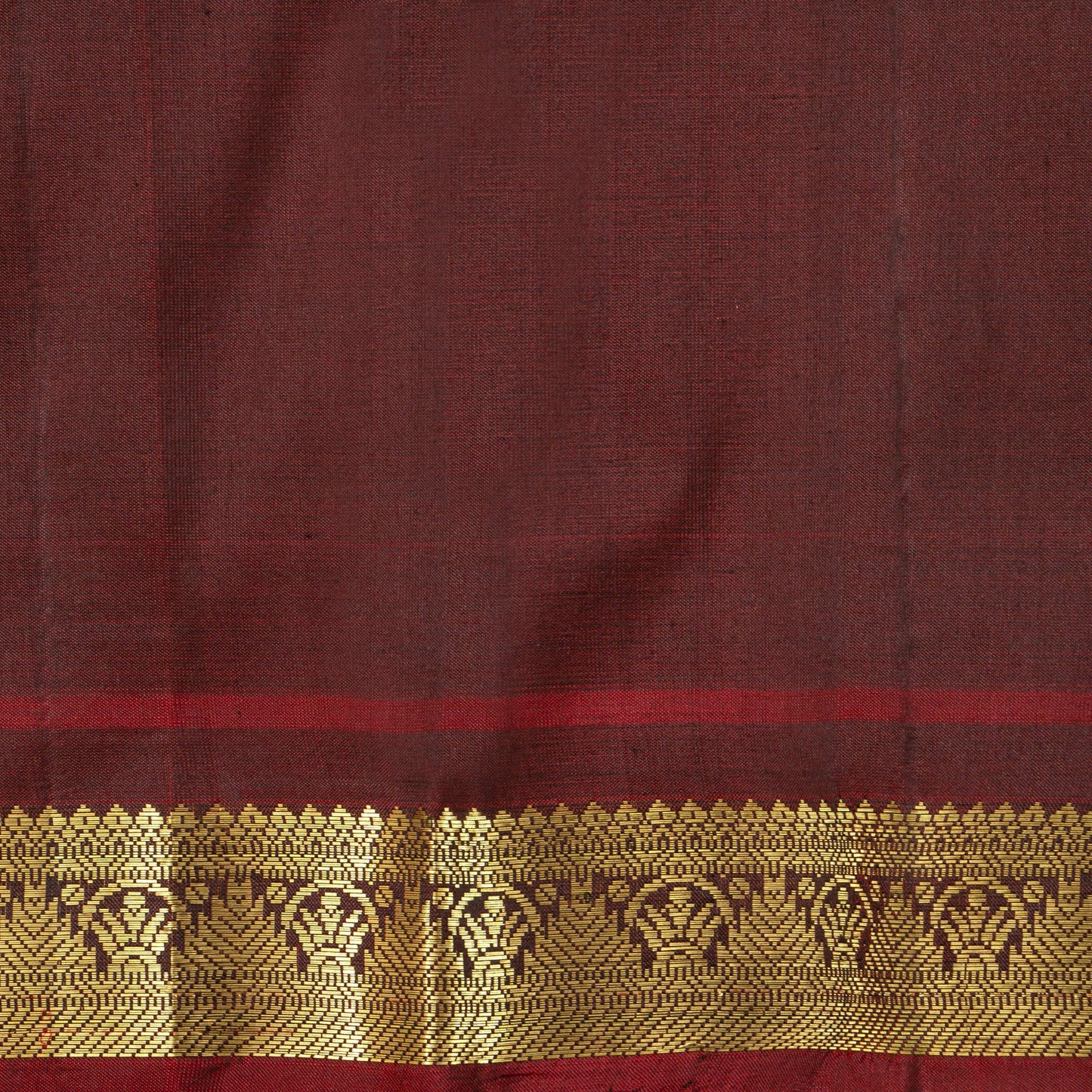 Black And Maroon Kanchipuram Silk Saree For Festive Wear PV NYC 1660