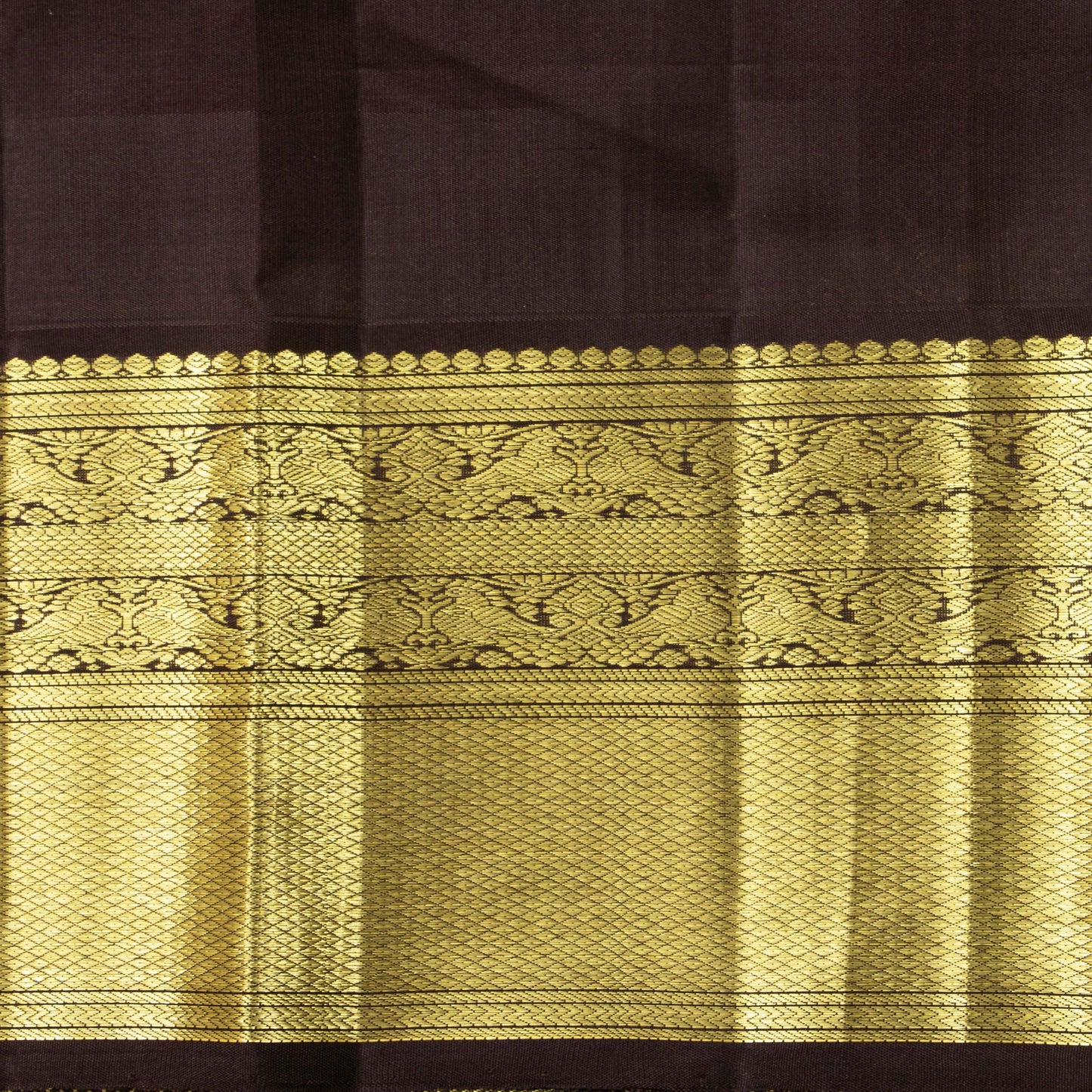 Orange And Brown Kanchipuram Silk Saree For Wedding Wear PV NYC 1675