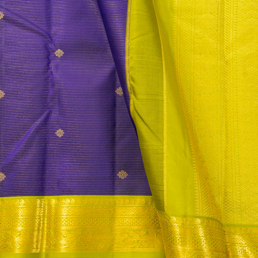 Blue And Green Kanchipuram Silk Saree Vairaoosi For Festival Wear PV MEN 128 - Silk Sari - Panjavarnam PV MEN 128