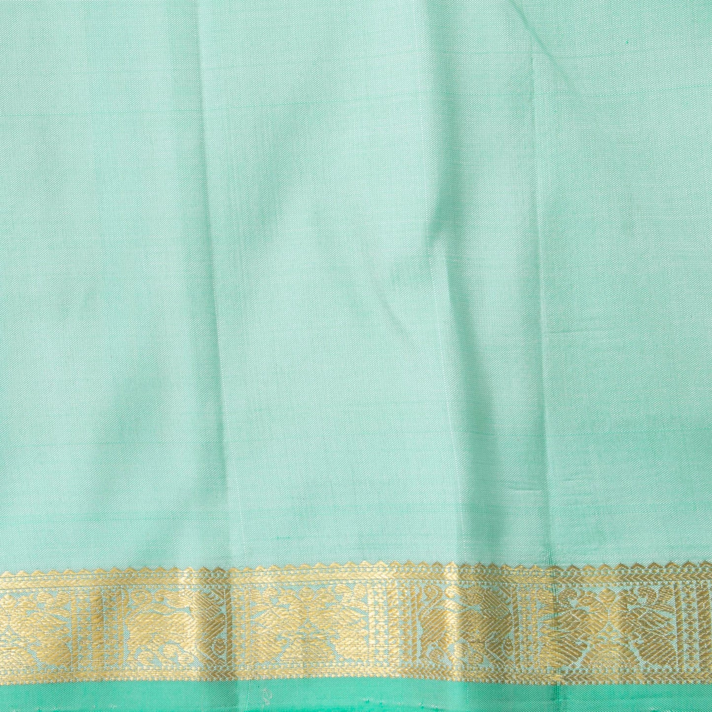 Peach And Pastel Green Kanchipuram Silk Saree For Festive Wear PV NYC 1678