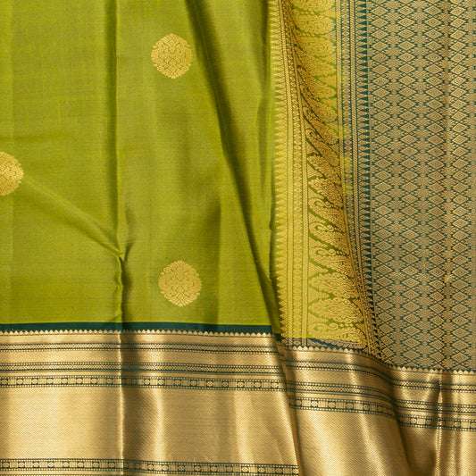 Green Kanchipuram Silk Saree Light Weight For Festive Wear PV MEN 142