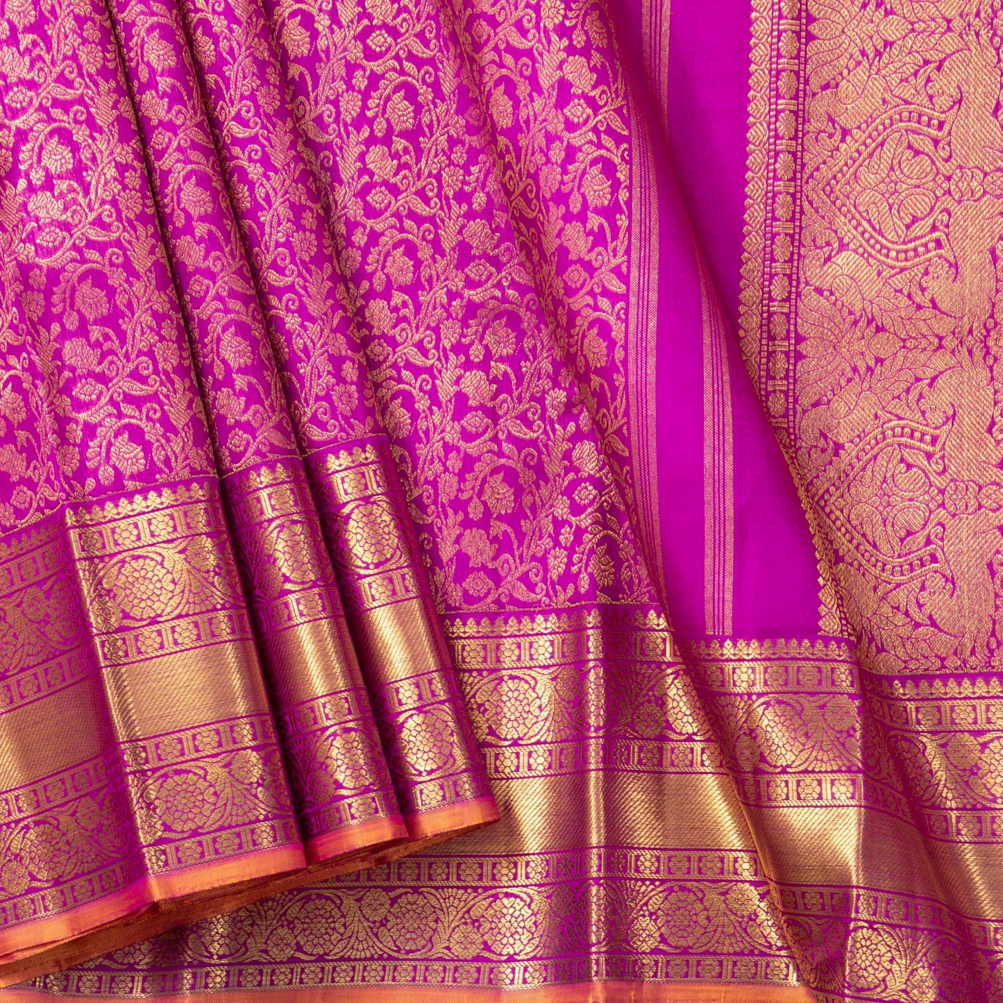 Magenta Kanchipuram Silk Saree For Wedding Wear PV NYC 1596