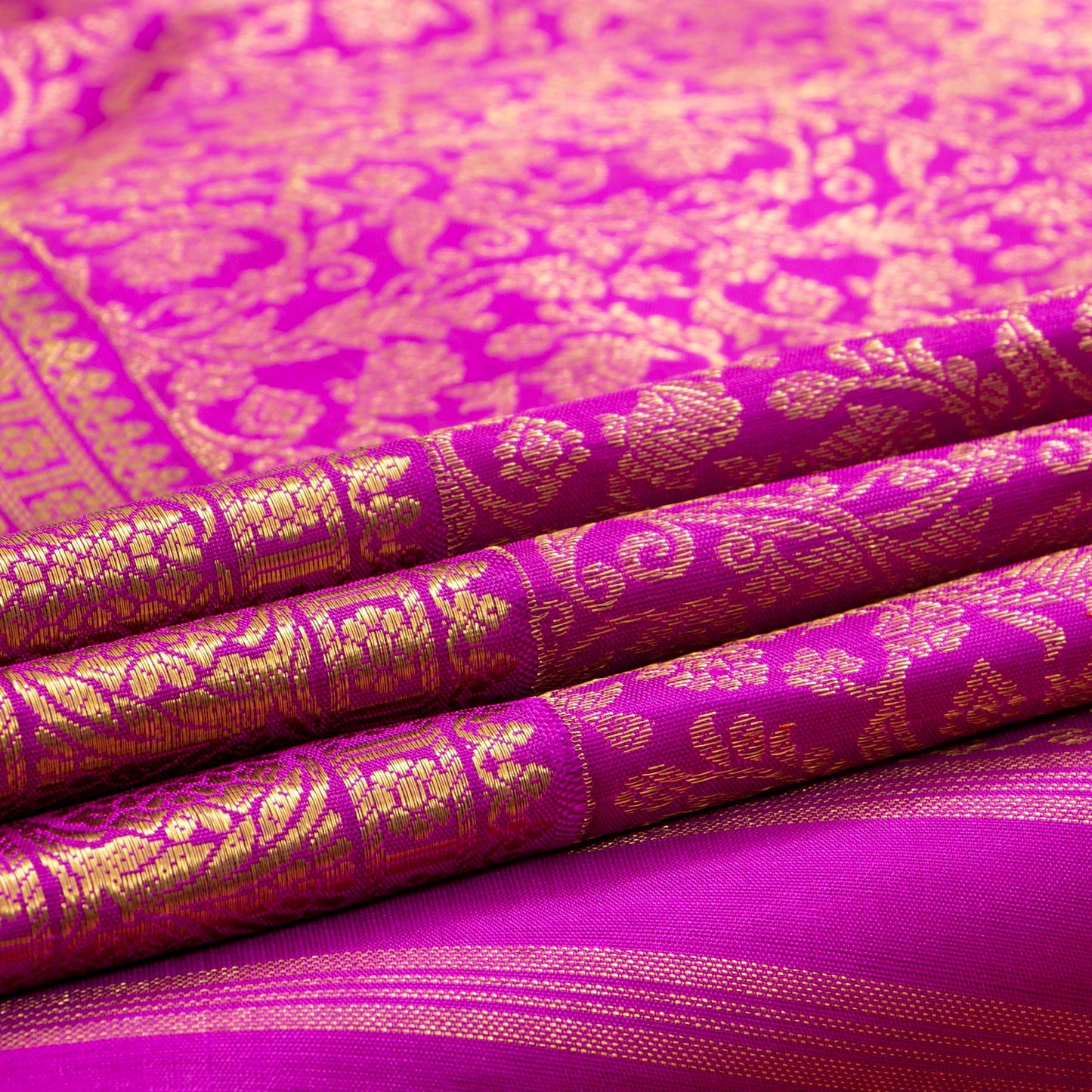 Magenta Kanchipuram Silk Saree For Wedding Wear PV NYC 1596