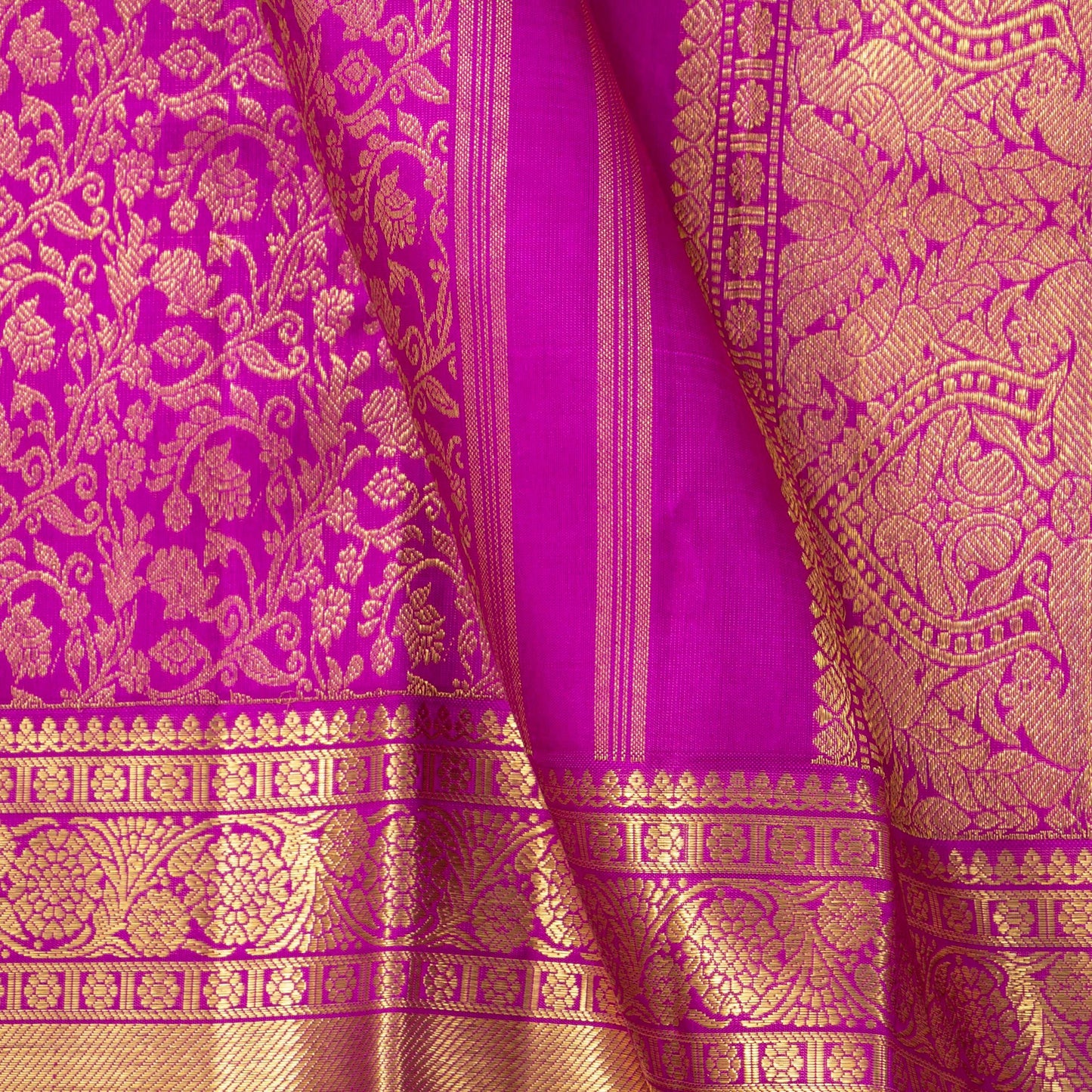 Magenta Kanchipuram Silk Saree For Wedding Wear PV NYC 1596